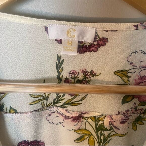 Charming Charlie floral wrap top - Picture 3 of 11